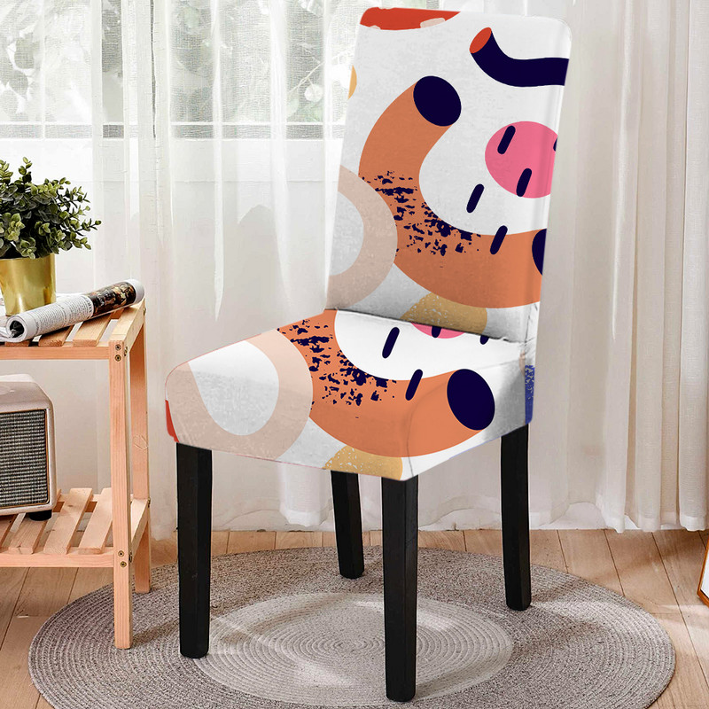Ziemeļvalstu stila ģeometrisks ziedu puķains ēdamistabas krēsla pārvalks Noņemams pret netīrumiem virtuves sēdekļa futrālis Stretch krēsla pārvalks banketam