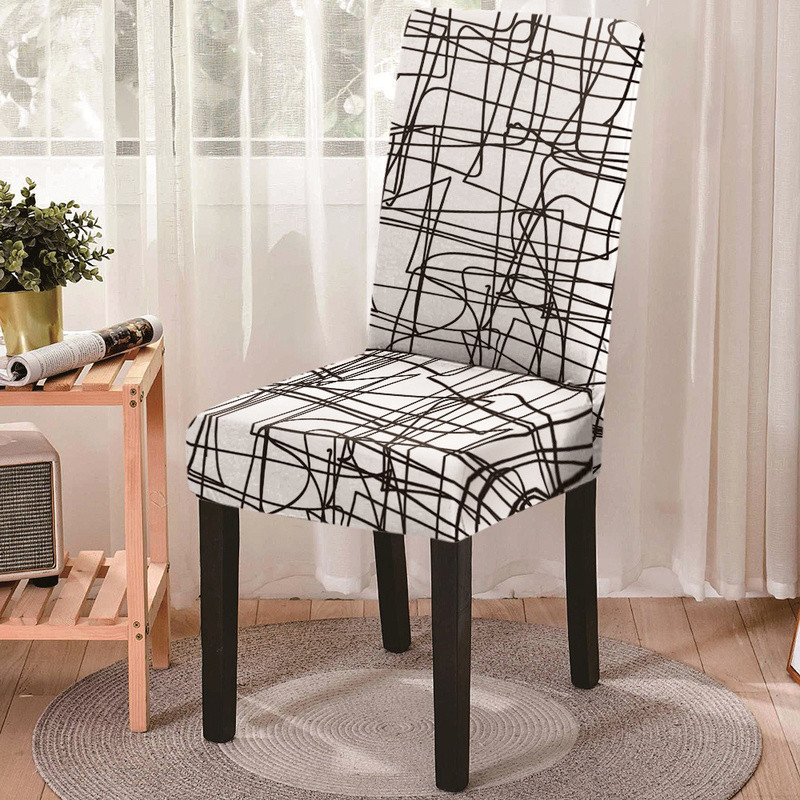 1 kom. Geometrijske navlake za stolice Rastezljive navlake za blagovaonske stolice za kuhinju Spandex navlake za sjedala Vjenčanje Uredske banketne navlake