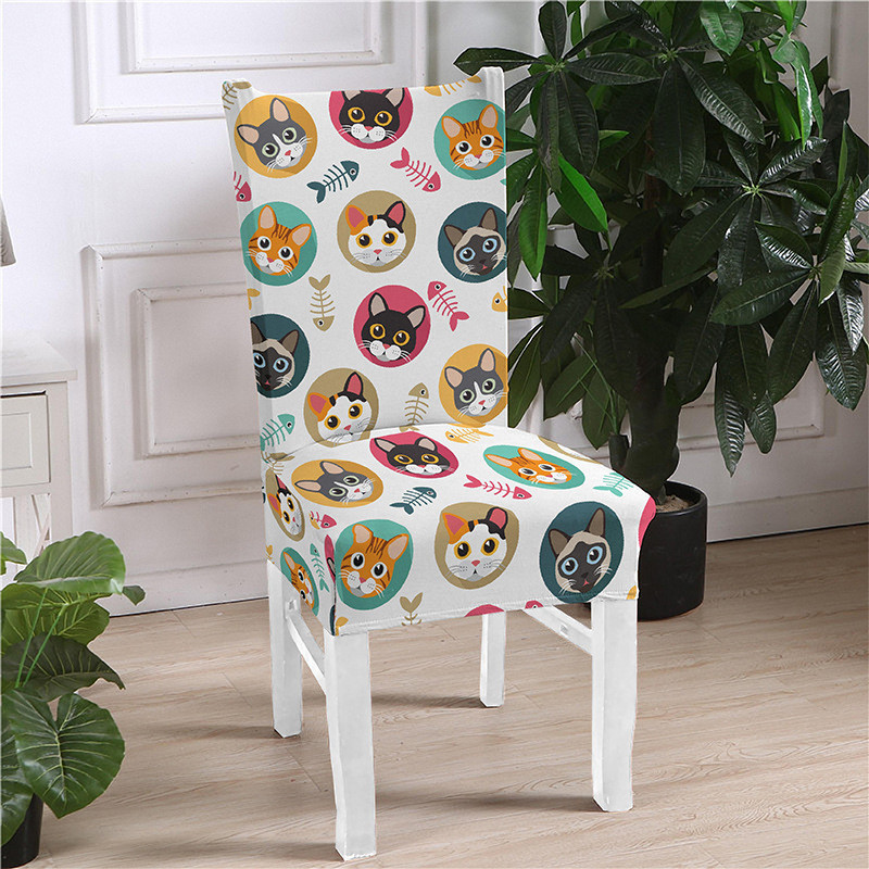 Slatka mačka alpaka navlaka za blagovaonske stolice Spandex elastična navlaka za stolice Rastezljive navlake za stolice za svadbene bankete Blagovaonica