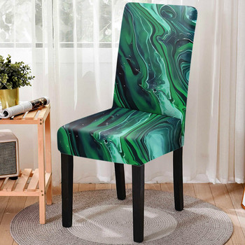 Разтегателен калъф за стол с щампа с акварел Еластичен щампован калъф за трапезарен стол Подвижен калъф за кухненска седалка против замърсяване