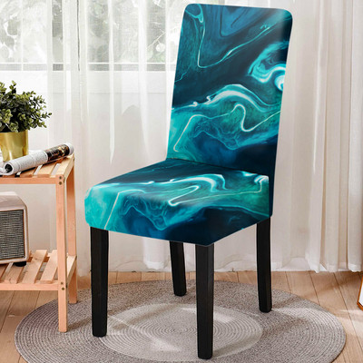 Akvarele spausdintas tamprus kėdės užvalkalas, elastingas spausdinimas, valgomojo kėdės užvalkalas Nuimamas nuo nešvarumų virtuvės sėdynės dėklas