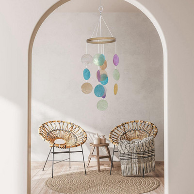 „Shell Wind Chimes Sympathy“ memorialiniai vėjo varpeliai, skirti Yard lauko namų ir patalpų papuošimui