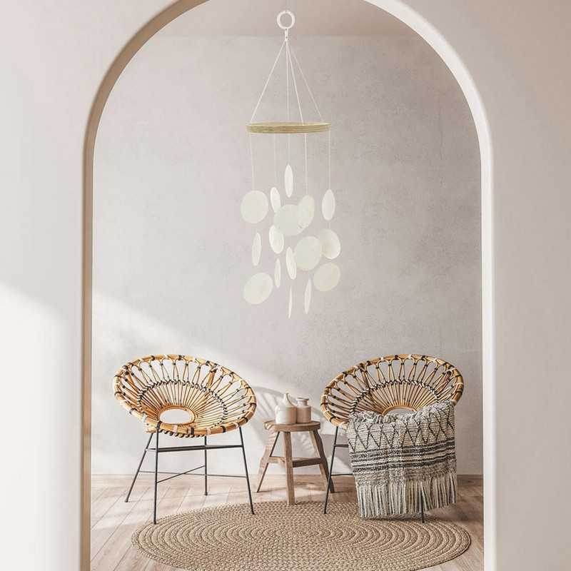 „Shell Wind Chimes Sympathy“ memorialiniai vėjo varpeliai, skirti Yard lauko namų ir patalpų papuošimui