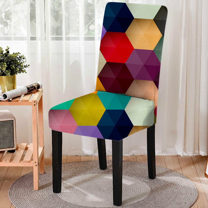 Geometry univerzális méretű székhuzat irodai székvédő spandex sztreccs elasztikus étkezőszék huzatok, szennyeződésmentes, kivehető 1 db
