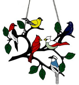 Metalne vitražne ploče s pticama Stakleni prozor Viseći zidni ukrasi Mini kućni ukrasi Papige Ptice Umjetnički privjesak Najbolji darovi za Majčin dan