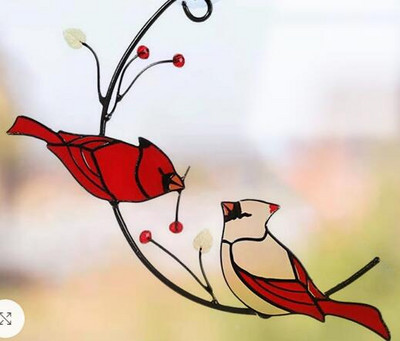 Metalne vitražne ploče s pticama Stakleni prozor Viseći zidni ukrasi Mini kućni ukrasi Papige Ptice Umjetnički privjesak Najbolji darovi za Majčin dan