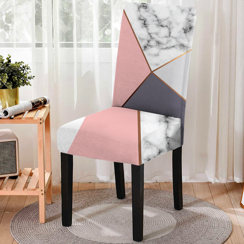 Geometrinis valgomojo kėdės užvalkalas spandex elastingas kėdės užvalkalas, apsaugantis nuo nešvarumų virtuvės sėdynės dėklas, tamprus kėdės užvalkalas banketui