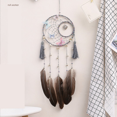 Ručno rađeno srce djevojke Vintage perje Hvatači snova Perje Zidna soba za vješanje automobila Ukras za dom Supstanca Dreamcatcher Ornament
