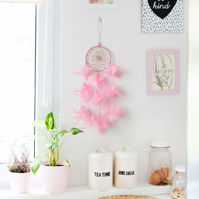 Ručno rađeno srce djevojke Vintage perje Hvatači snova Perje Zidna soba za vješanje automobila Ukras za dom Supstanca Dreamcatcher Ornament