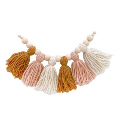 Αξεσουάρ Macaron Έγχρωμη Διακόσμηση Εσωτερικών Χώρων για Παιδικό Δωμάτιο Διακόσμηση πάρτι τοίχου Κρεμαστό στολίδια τοίχου με φούντα