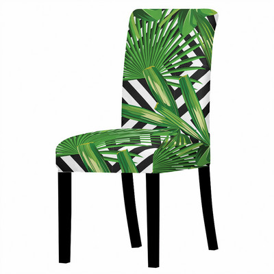 Tropical Plants Stretch tooli kate söögitoa jaoks Prinditoolide katted kõrgel seljatoel elutoapeo pulmade banketi sisekujunduseks