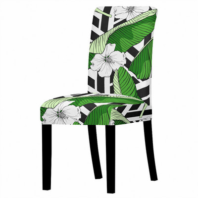 Tropical Plants Stretch tooli kate söögitoa jaoks Prinditoolide katted kõrgel seljatoel elutoapeo pulmade banketi sisekujunduseks