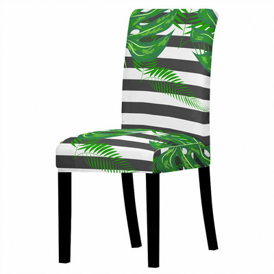 Tropical Plants Stretch tooli kate söögitoa jaoks Prinditoolide katted kõrgel seljatoel elutoapeo pulmade banketi sisekujunduseks
