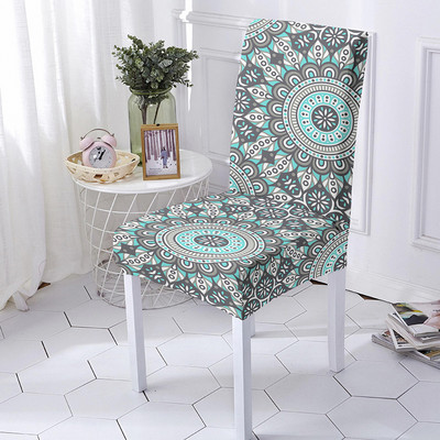 „Mandala Spandex“ kėdės užvalkalas valgomojo spausdinimui Kėdžių užvalkalai nuo nešvarumų sėdynės dėklas Svetainės vakarėlio Vestuvių Kalėdų dekoras