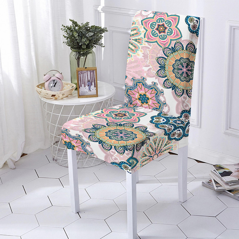 „Mandala Spandex“ kėdės užvalkalas valgomojo spausdinimui Kėdžių užvalkalai nuo nešvarumų sėdynės dėklas Svetainės vakarėlio Vestuvių Kalėdų dekoras