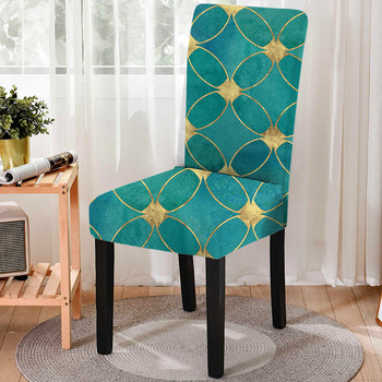 Γεωμετρικά καλύμματα καρέκλας τραπεζαρίας Spandex Stretch κάλυμμα δείπνου Κάλυμμα καρέκλας Διακόσμηση δωματίου Αντι-βρώμικο Κάλυμμα καθίσματος τραπεζαρίας