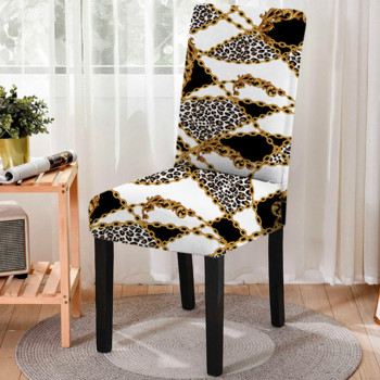 Elastic print κάλυμμα καρέκλας τραπεζαρίας Leopard Print Αντι-βρώμικες καρέκλες τραπεζαρίας Θήκη Stretch καρέκλα slipcover για γαμήλια δεξίωση