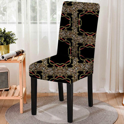 Elastīgs apdrukas ēdamistabas krēsla pārvalks Leopard Print Pretnetīrības ēdamistabas krēslu futrālis Stretch krēsla pārvalks banketu kāzu ballītei