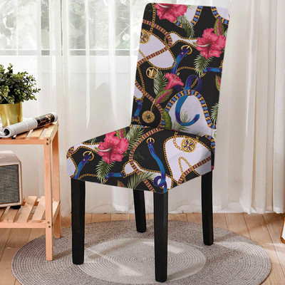 Elastīgs apdrukas ēdamistabas krēsla pārvalks Leopard Print Pretnetīrības ēdamistabas krēslu futrālis Stretch krēsla pārvalks banketu kāzu ballītei