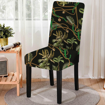 Elastīgs apdrukas ēdamistabas krēsla pārvalks Leopard Print Pretnetīrības ēdamistabas krēslu futrālis Stretch krēsla pārvalks banketu kāzu ballītei