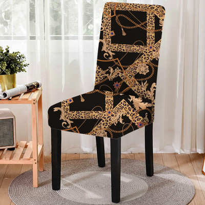 Elastīgs apdrukas ēdamistabas krēsla pārvalks Leopard Print Pretnetīrības ēdamistabas krēslu futrālis Stretch krēsla pārvalks banketu kāzu ballītei