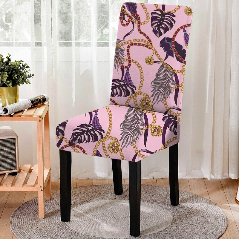 Elastīgs apdrukas ēdamistabas krēsla pārvalks Leopard Print Pretnetīrības ēdamistabas krēslu futrālis Stretch krēsla pārvalks banketu kāzu ballītei
