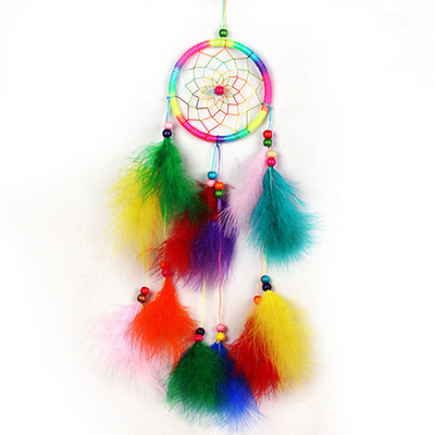 Mini mājas dekorēšana Retro spalvas sapņu tīkls ķērējs spalvas sienas piekārtas sapņu tīkls aušanas dekors Dāvanas automašīnu istabas dekorēšanai