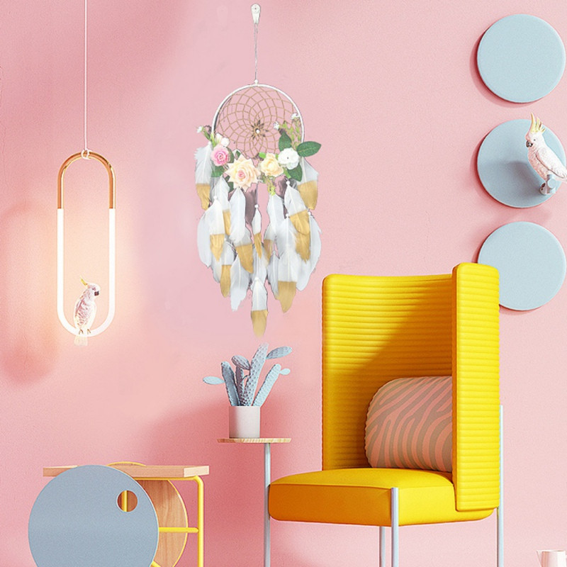 Mini mājas dekorēšana Retro spalvas sapņu tīkls ķērējs spalvas sienas piekārtas sapņu tīkls aušanas dekors Dāvanas automašīnu istabas dekorēšanai