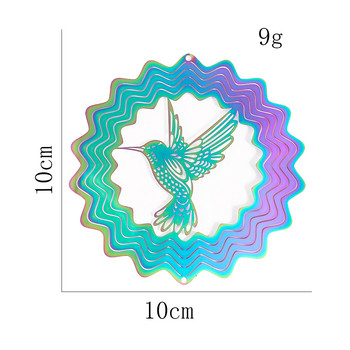 Τρισδιάστατο πολύχρωμο περιστρεφόμενο ανεμοκίνητο κολίβριο που ρέει κουδούνια αέρα αυλής Κρεμαστό ντεκόρ Ανεμοπαγίδα Κρεμαστό αποτρεπτικό για πτηνά