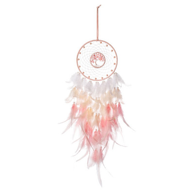 Κορίτσι Heart Dream Catcher Εθνικά στολίδια με φτερά Κορδέλες δαντέλα Φτερά τυλιγμένα φώτα για κορίτσια Διακόσμηση δωματίου Dreamcatcher
