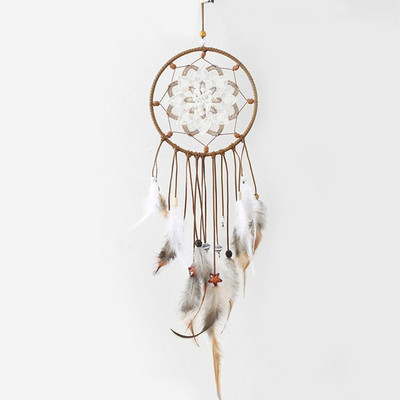 Κορίτσι Heart Dream Catcher Εθνικά στολίδια με φτερά Κορδέλες δαντέλα Φτερά τυλιγμένα φώτα για κορίτσια Διακόσμηση δωματίου Dreamcatcher