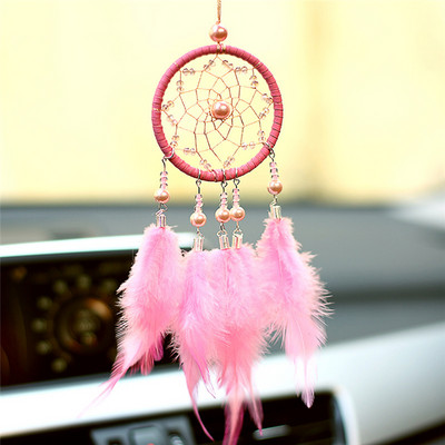Κορίτσι Heart Dream Catcher Εθνικά στολίδια με φτερά Κορδέλες δαντέλα Φτερά τυλιγμένα φώτα για κορίτσια Διακόσμηση δωματίου Dreamcatcher