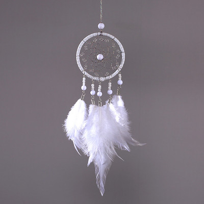 Κορίτσι Heart Dream Catcher Εθνικά στολίδια με φτερά Κορδέλες δαντέλα Φτερά τυλιγμένα φώτα για κορίτσια Διακόσμηση δωματίου Dreamcatcher