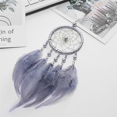 Κορίτσι Heart Dream Catcher Εθνικά στολίδια με φτερά Κορδέλες δαντέλα Φτερά τυλιγμένα φώτα για κορίτσια Διακόσμηση δωματίου Dreamcatcher