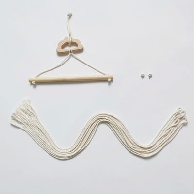 Дървен държач за бебешки щипки за коса Карикатура Органайзер за ленти за коса Монтиран на стена Поставка за съхранение на бижута за момичета за декорация на стая Орнаменти