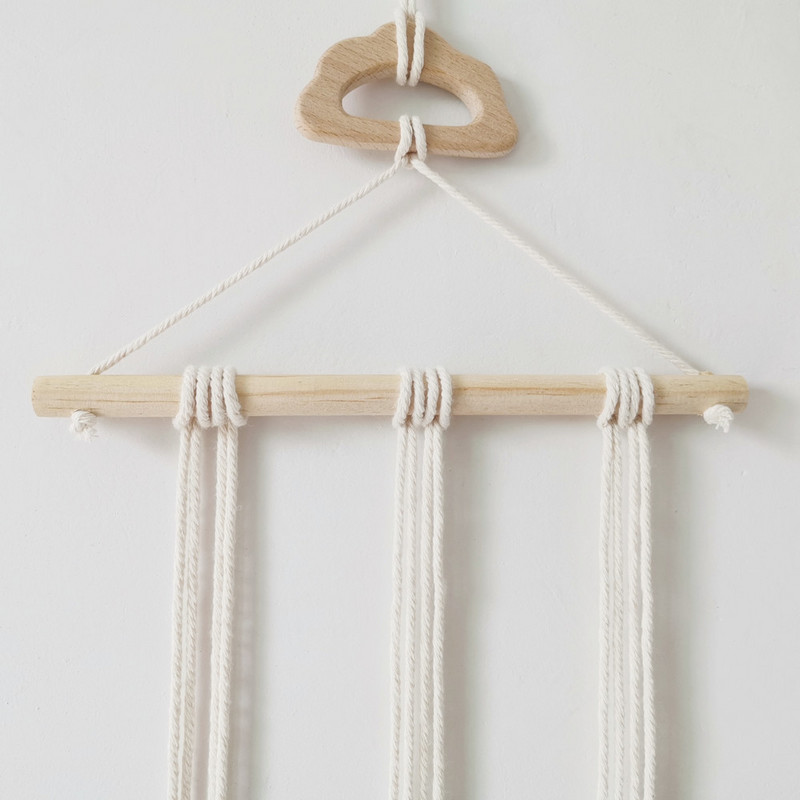 Дървен държач за бебешки щипки за коса Карикатура Органайзер за ленти за коса Монтиран на стена Поставка за съхранение на бижута за момичета за декорация на стая Орнаменти