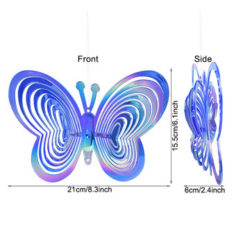 Heart Butterfly Wind Spinners Κρεμαστά στολίδια Πουλιά Αποτρεπτικό Ανεμοπαγίδα Περιστρεφόμενος Ανεμοδέκτης Διακοσμήσεις Εξωτερικού Κήπου σπιτιού