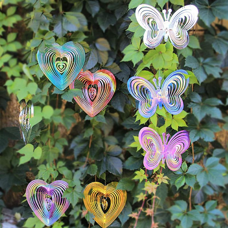 Südameliblikas Tuulevurrid Rippuvad kaunistused Linnutõrjevahend Tuulepüüdja Pöörlev tuulekell Koduaia õuekaunistused