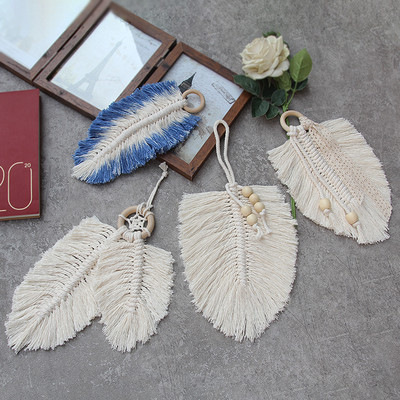 Macrame Viseći ručno rađeni pernati šarm goblen Dekoracija dječje sobe Hvatač snova Šarm Nordijski ukrasi Boho zid