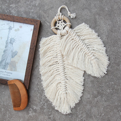 Macrame Viseći ručno rađeni pernati šarm goblen Dekoracija dječje sobe Hvatač snova Šarm Nordijski ukrasi Boho zid