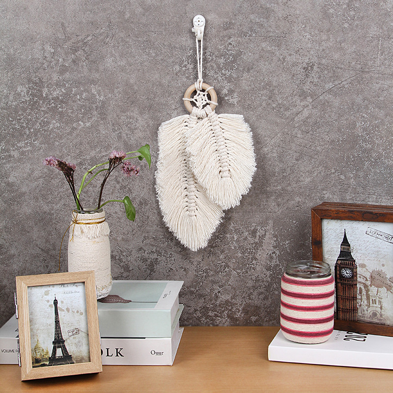 Macrame Viseći ručno rađeni pernati šarm goblen Dekoracija dječje sobe Hvatač snova Šarm Nordijski ukrasi Boho zid