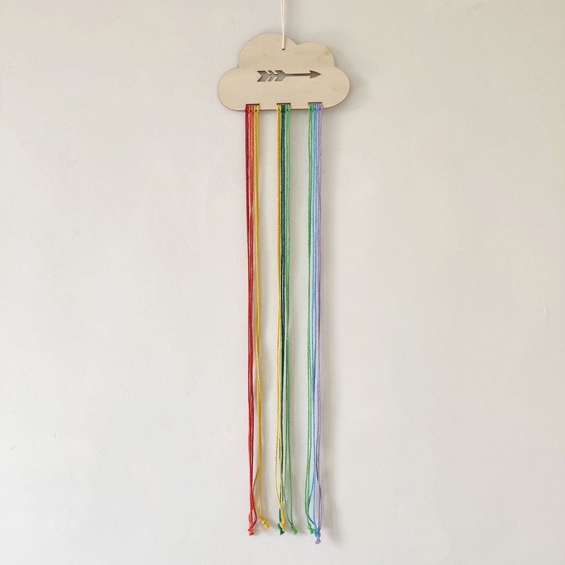 INS Nordic Wooden Cloud Baby matu klipšu turētājs Princess Girls matu sprādzes Matu lentes Glabāšanas kulonu rotaslietas organizators Sienas rotājumi