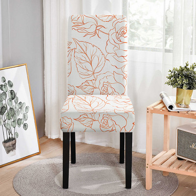 Rudens lapu raksts elastīgs krēsla pārvalks Elastīgi krēslu pārvalki ēdamistabai Resterant Biroja krēsla aizsargs Housse De Chaise