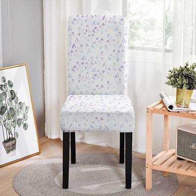 1 vnt Flower Butterfly Theme Elastinis valgomojo kėdės užvalkalas aukšta nugara nuo nešvarumų Valgomojo kėdžių apsauga Universalus dydis