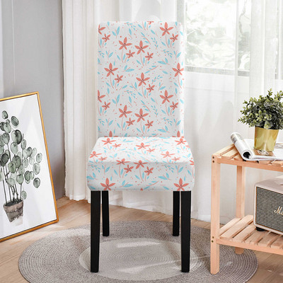 1 vnt Flower Butterfly Theme Elastinis valgomojo kėdės užvalkalas aukšta nugara nuo nešvarumų Valgomojo kėdžių apsauga Universalus dydis