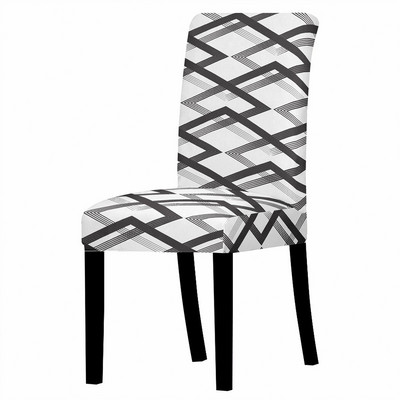Ģeometrijas krēsla pārvalks Dzīvojamās istabas Ēdamistabas Elastīgie Krēslu Pārvalki Spandex Elastīgie Elastīgi Biroja Krēsla futrālis Pretnetīrības Noņemams 1PC