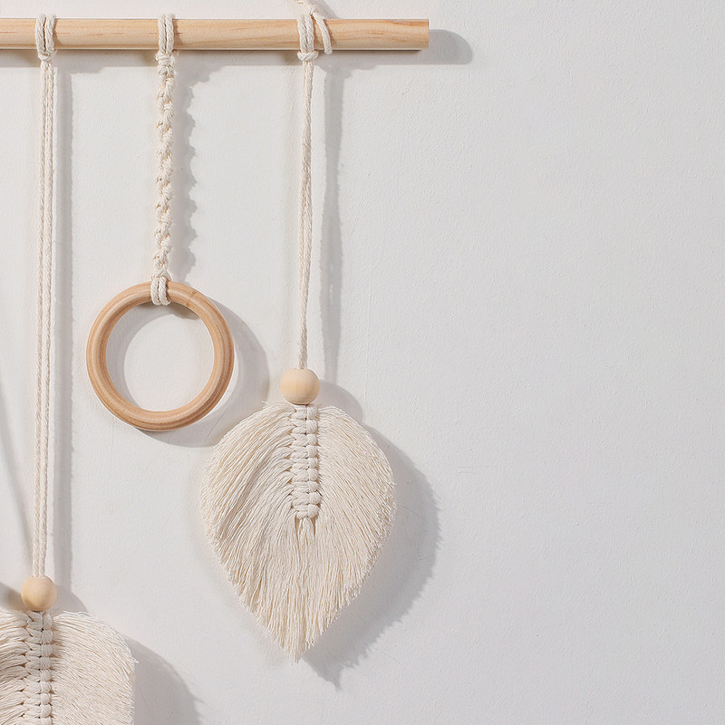 Levél makramé fal lakberendezési akasztó makramé álomfogó karácsonyi szoba dekoráció nappali dekor esküvői parti