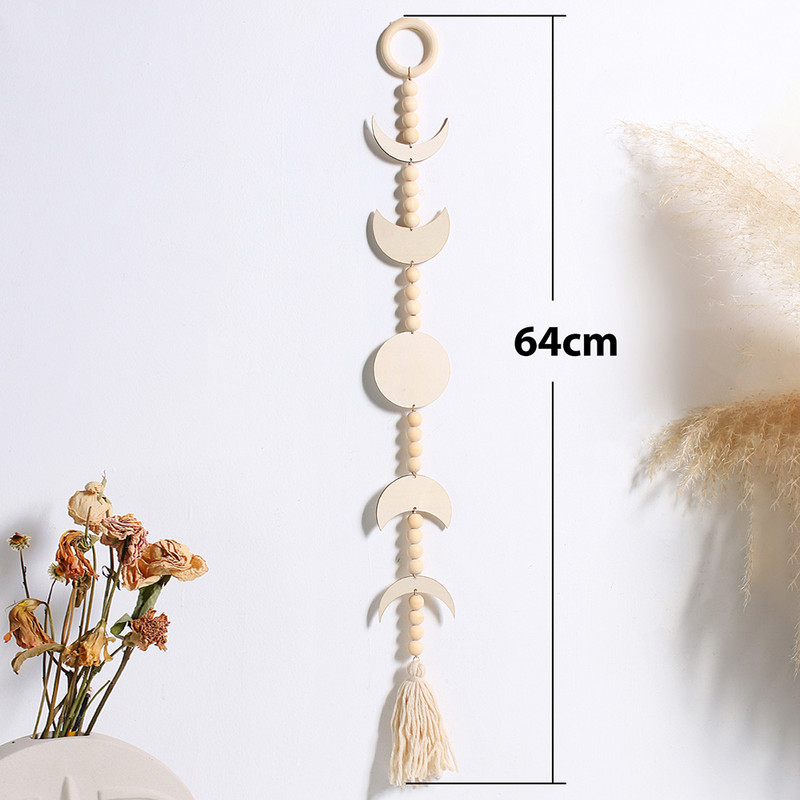 Boho dekor Moon Phase Drvena dekoracija Ramazanska dekoracija Dekoracija sobe Estetska zidna viseća dekoracija Dnevni boravak Spavaća soba