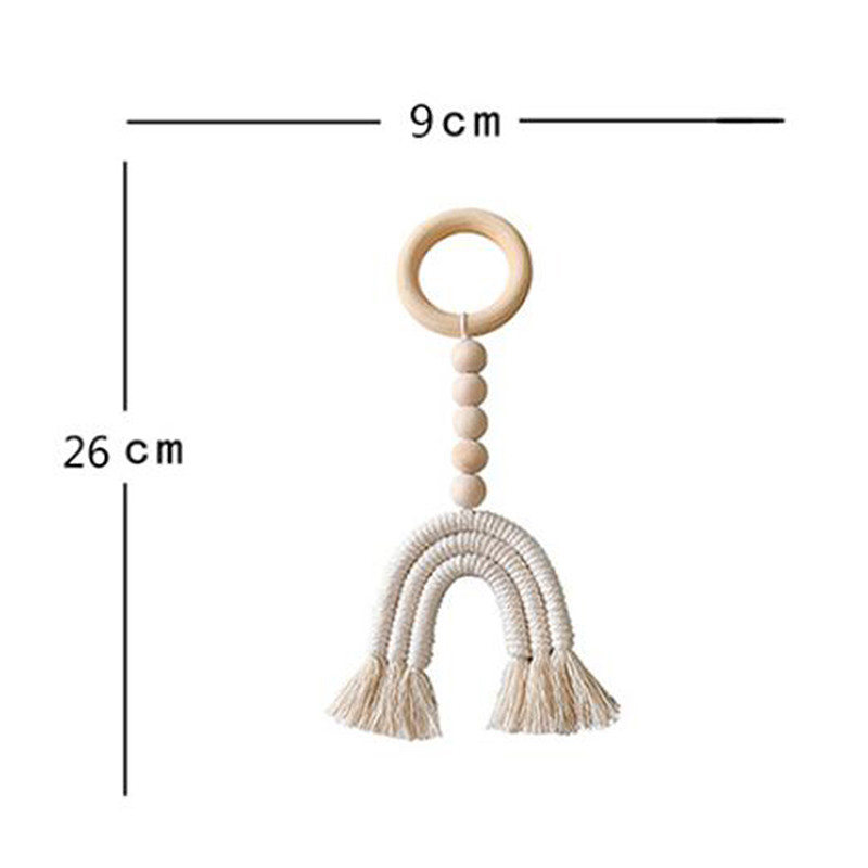 Bērnu istabas gredzenu rotājumi Garland Pušķis Koka krelles aukla Bērnu istabas dekorācijas kulons 2023 Jaunums