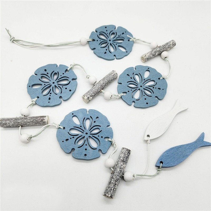 Vidusjūras stila dekoratīvie tīkliņveida jūras tīkliņu sienas dekorējumi gliemežvāku zivju laiva koka sienas piekaramie piekariņi mājas dekors